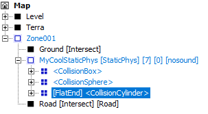 flat end tag in outliner